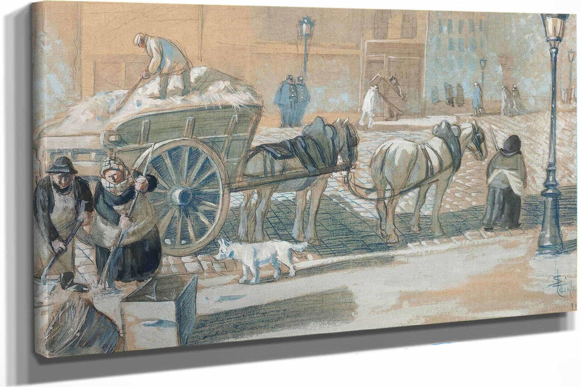Scene Parisienne En Hiver by Theophile Alexandre Steinlen