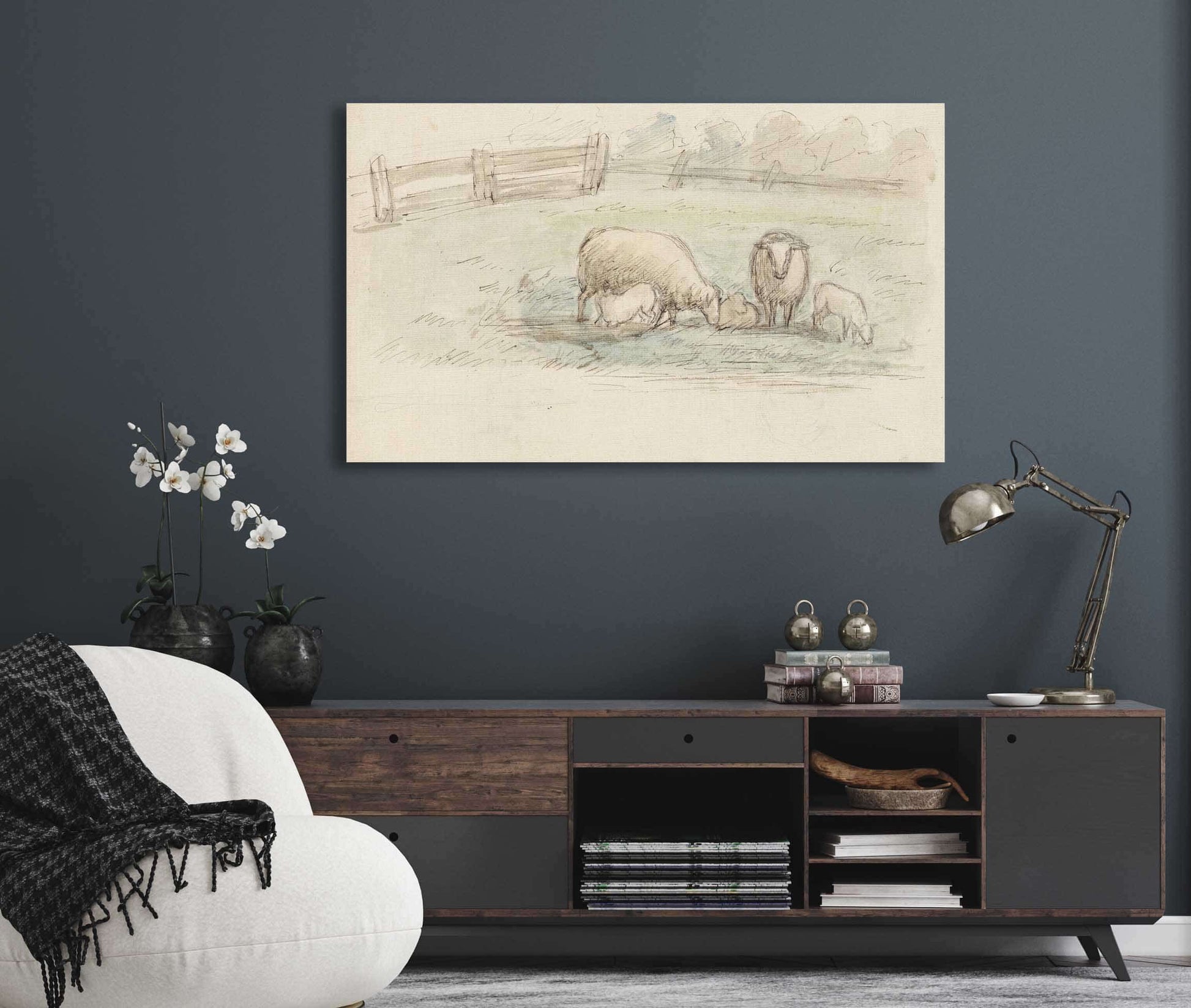 Schapen In Een Weide  by Jozef Israels