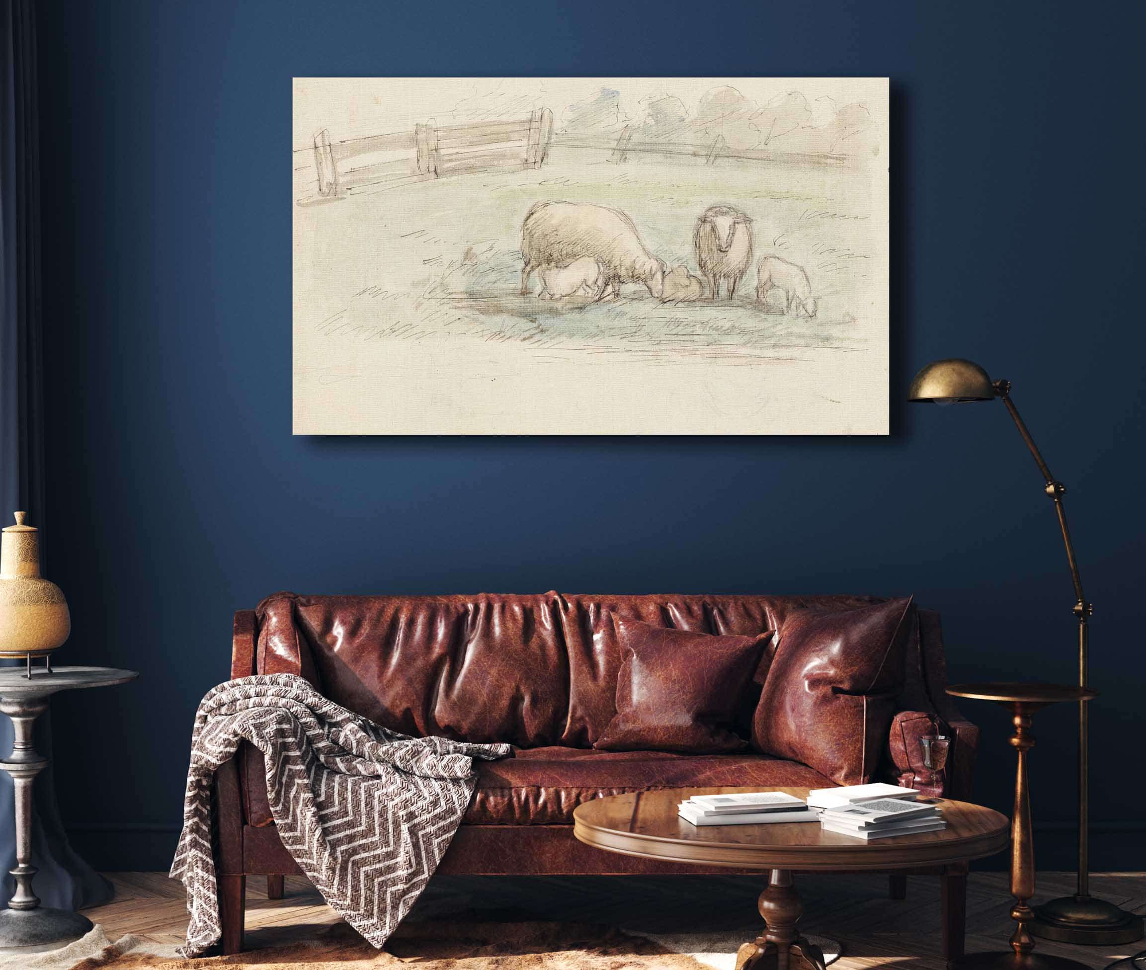 Schapen In Een Weide  by Jozef Israels
