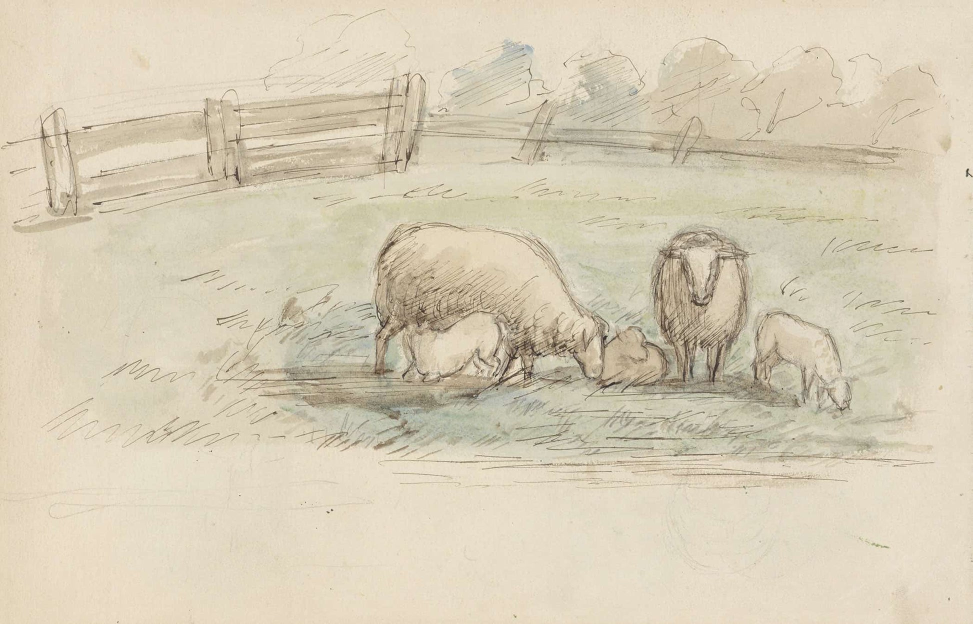Schapen In Een Weide  by Jozef Israels