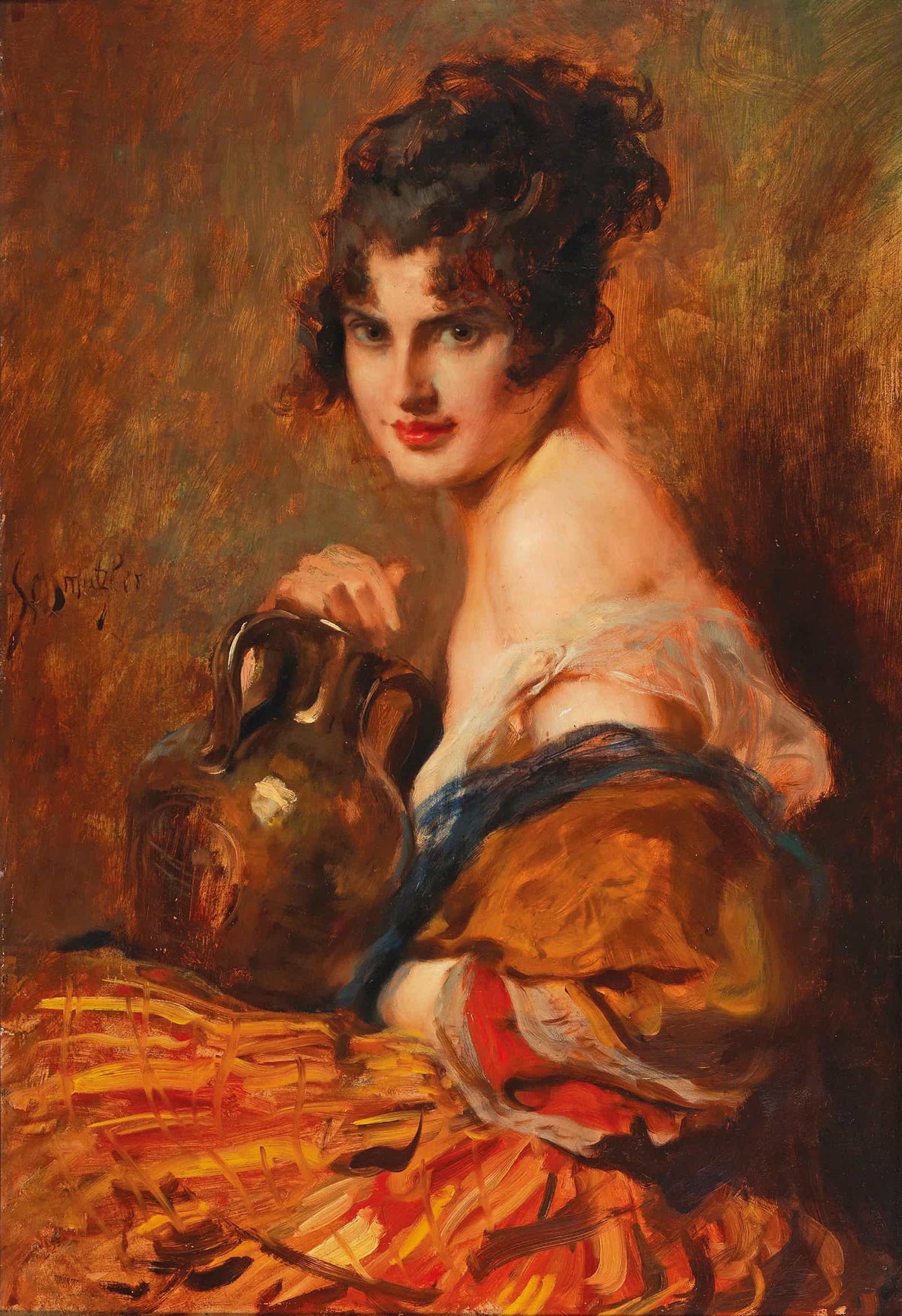 Schone Mit Weinkaraffe by Leopold Schmutzler