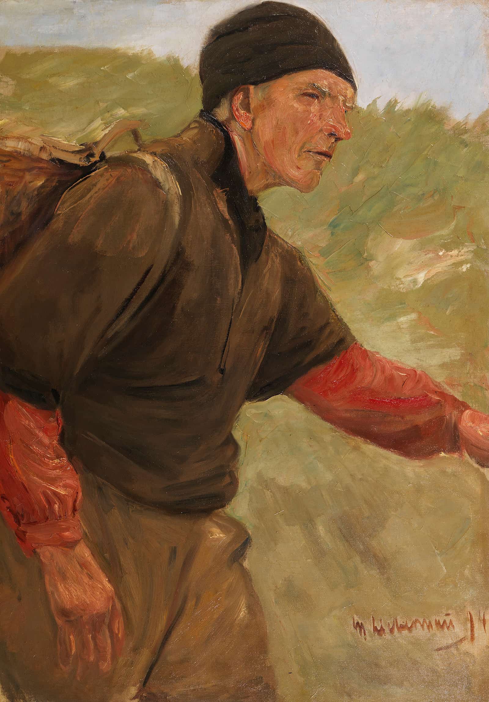 Schreitender Bauer by Max Liebermann