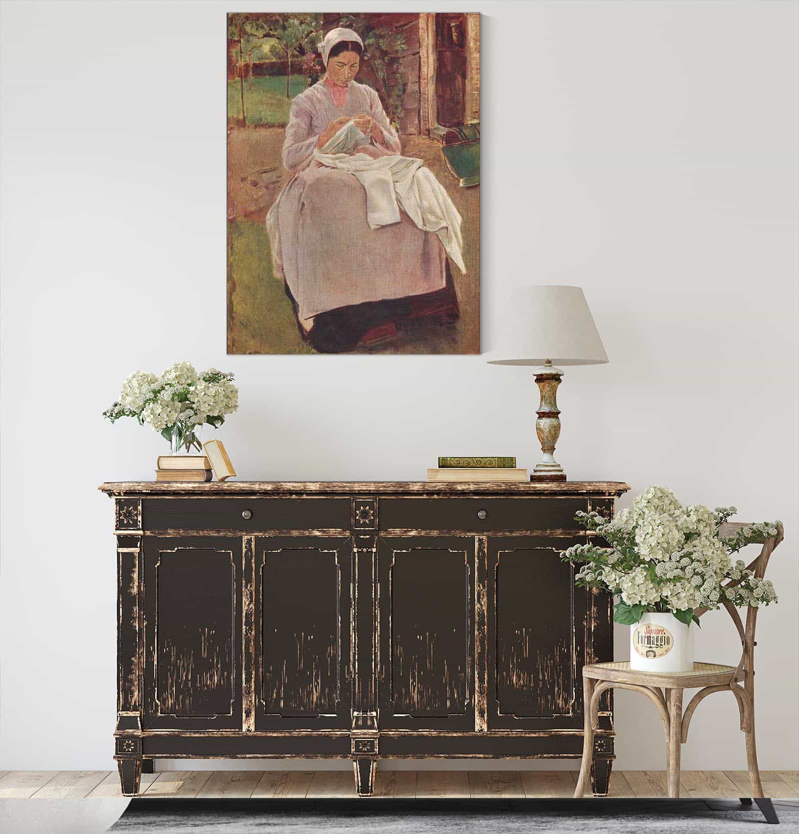 Seamstress by Max Liebermann