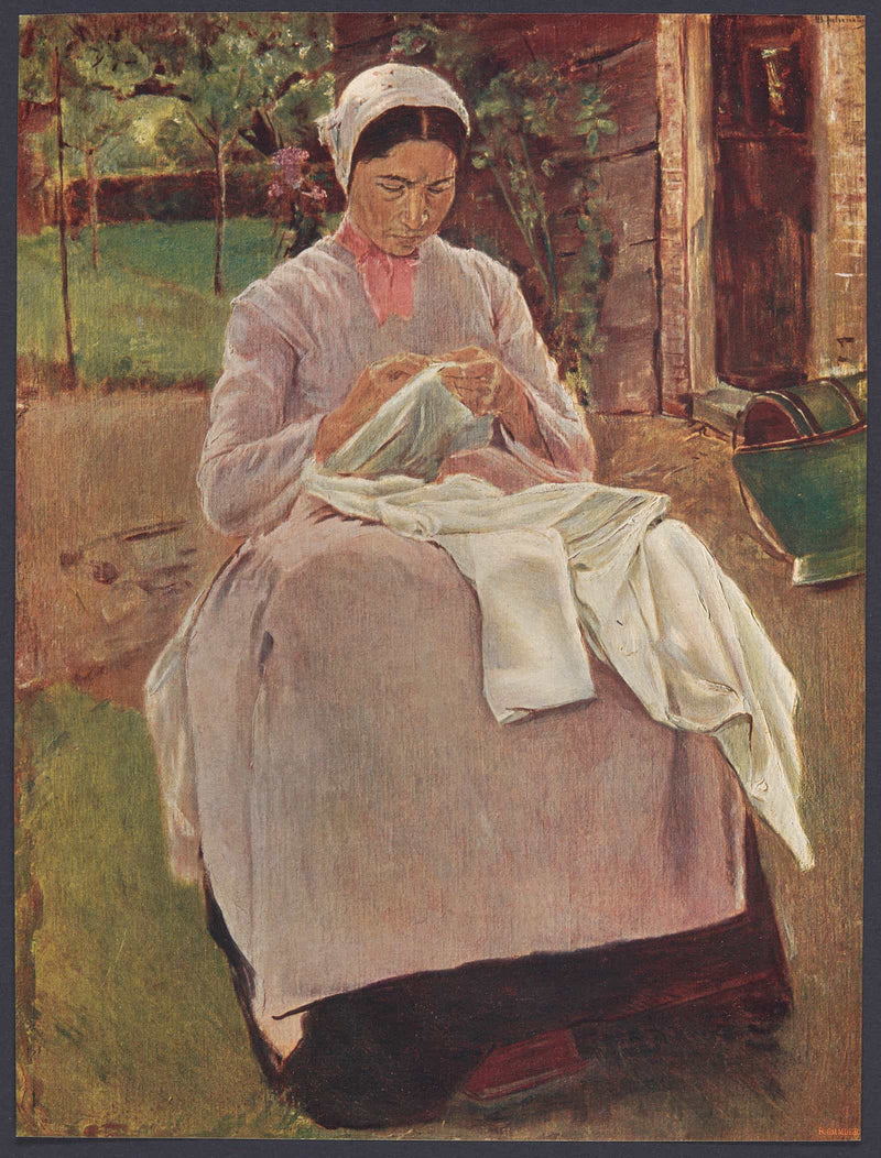 Seamstress by Max Liebermann
