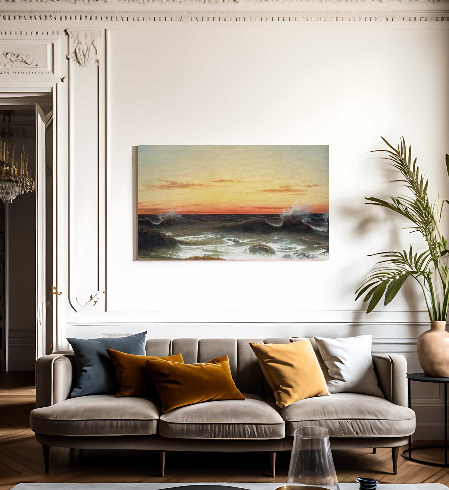 Seascape Sunset By Martin Johnson Hea Print, Canvas Art, Framed Print ...