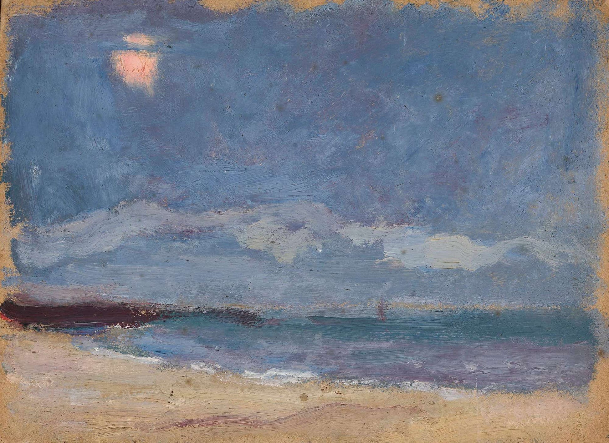 Seascape The Sun Behind A Cloud by Tadeusz Makowski