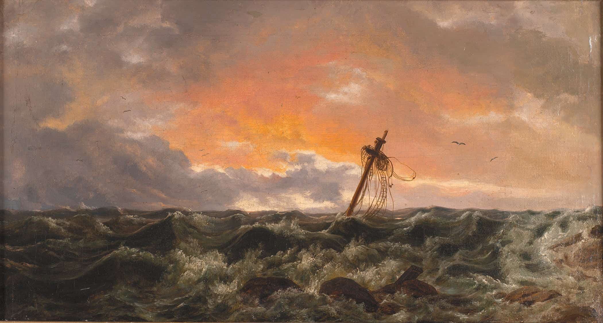 Seascape With A Wreck by Johan Christian Dahl