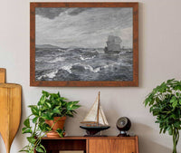 Seascape With Sailing Boat by Edwin Austin Abbey