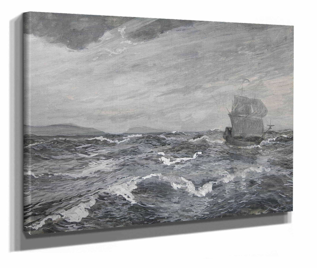 Seascape With Sailing Boat by Edwin Austin Abbey