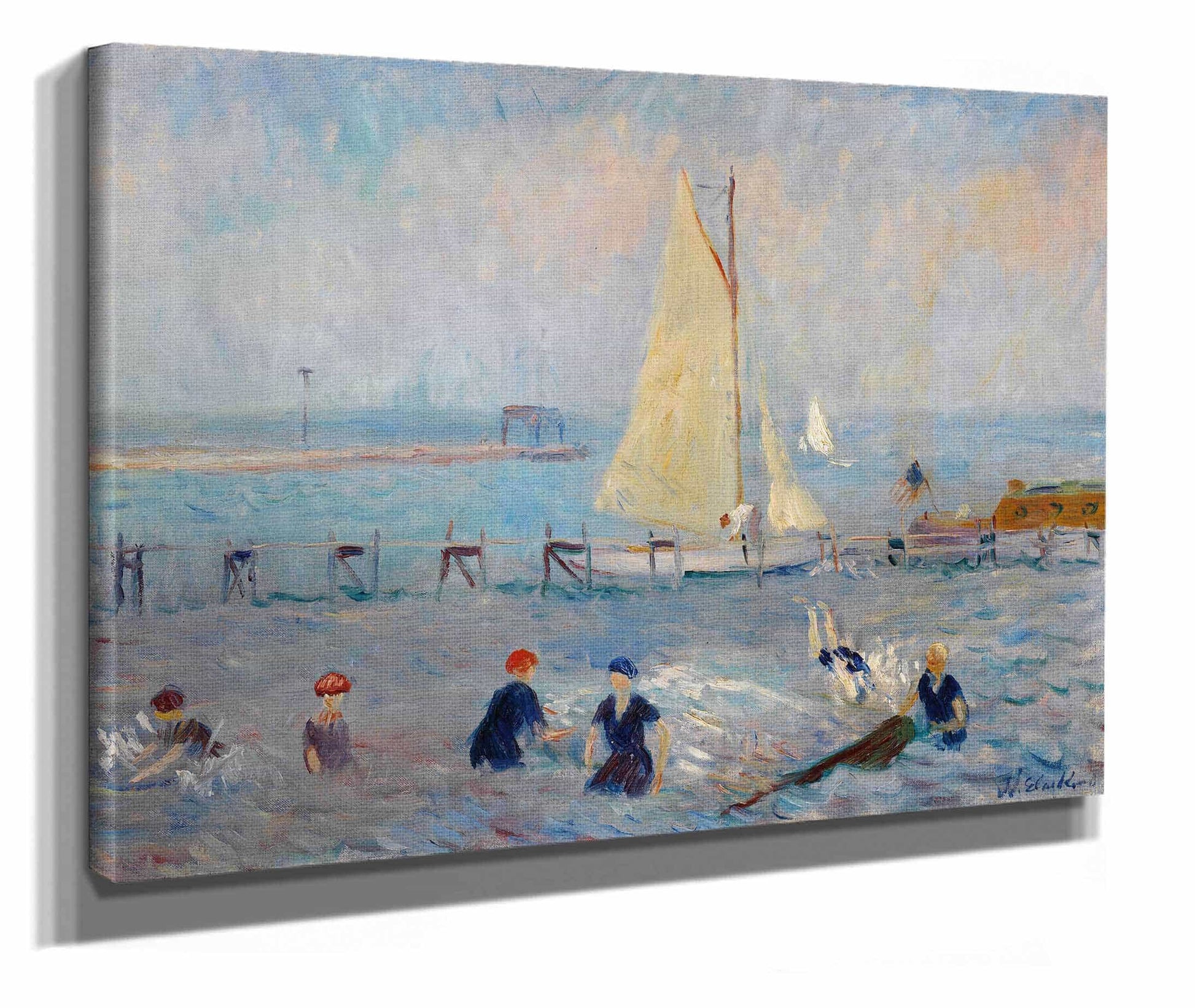 Seascape With Six Bathers Bellport by William James Glackens