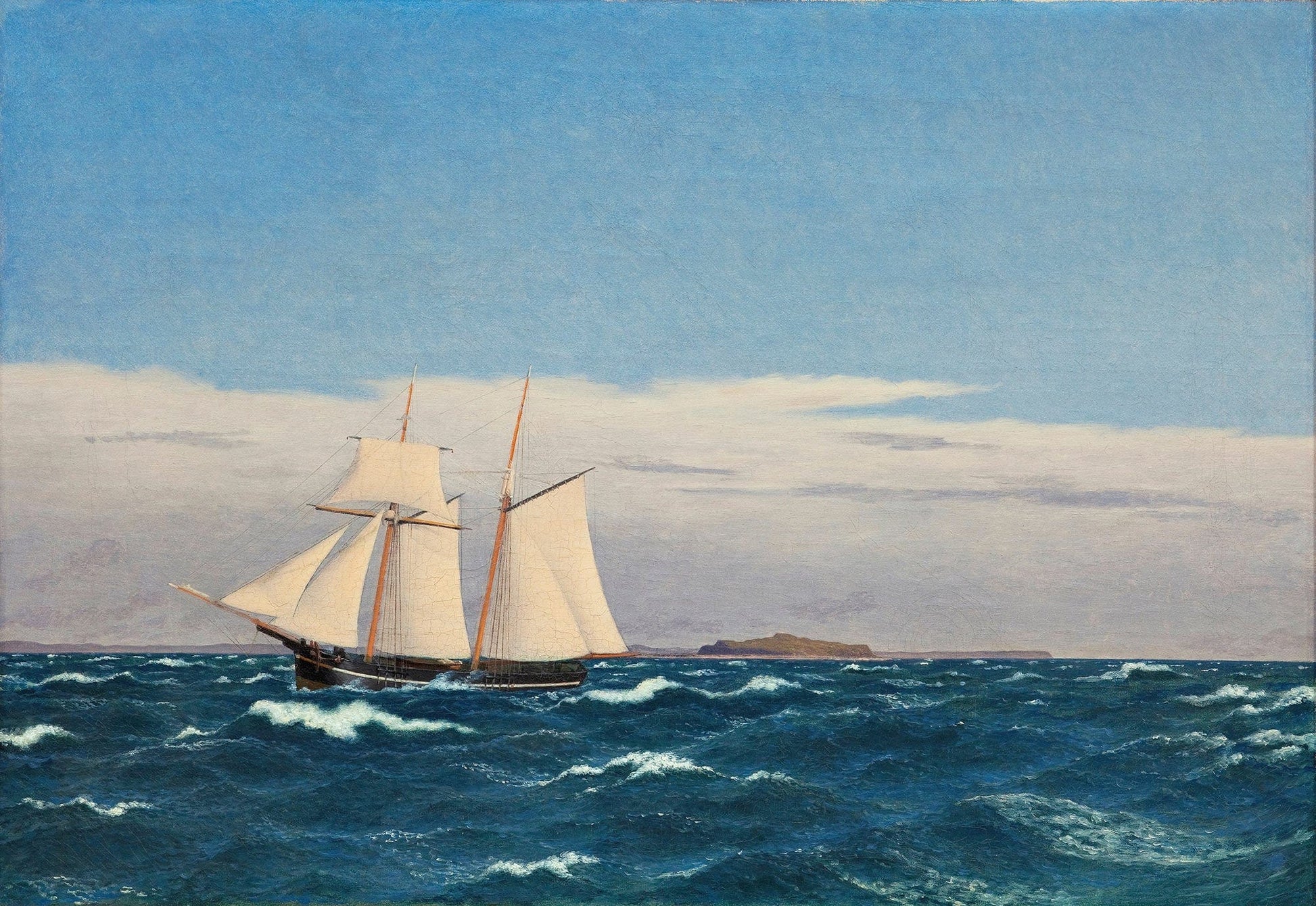 Seascape With The Island Of Hjelm And The Coast Of Jutland by Christoffer Wilhelm Eckersberg