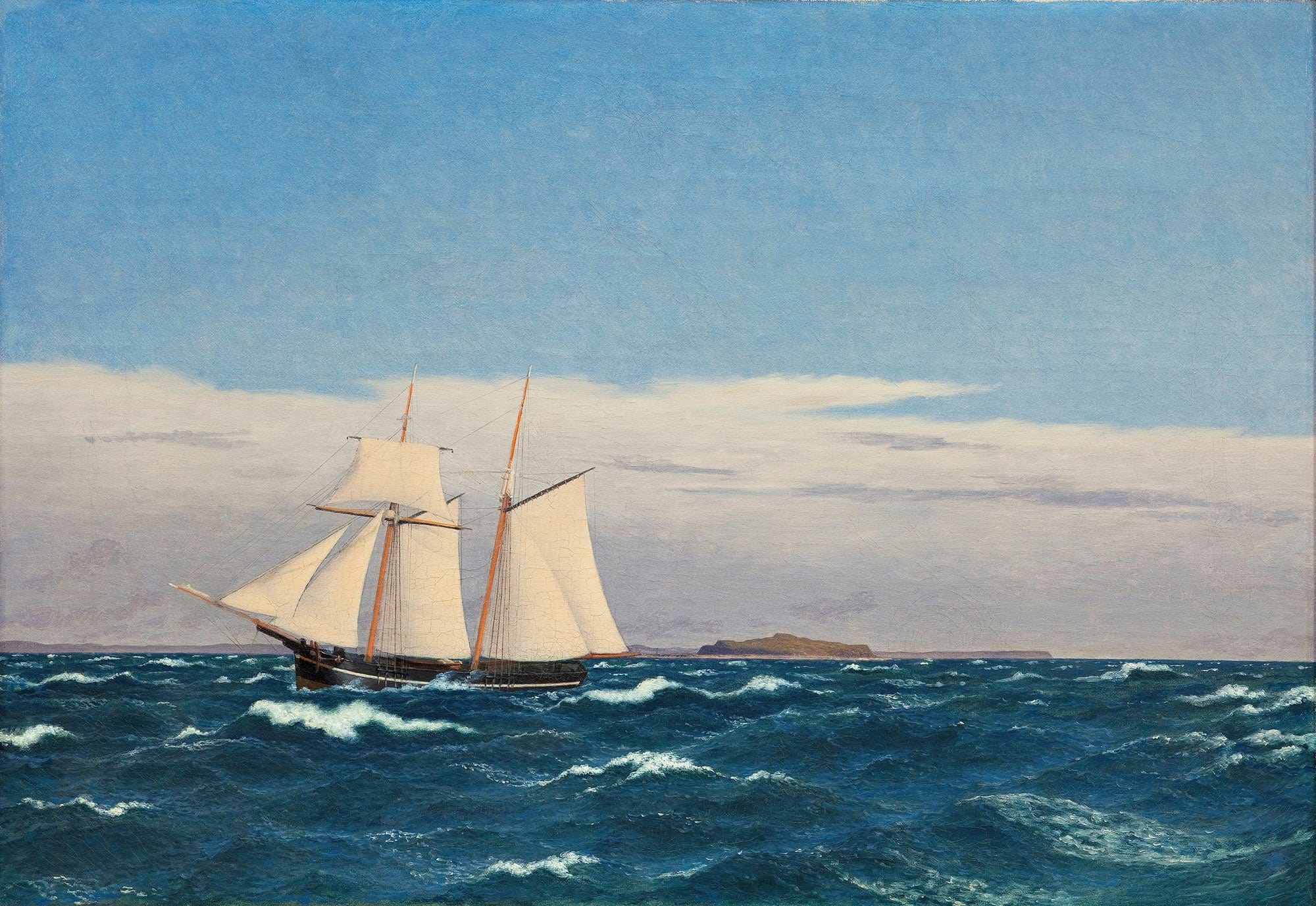 Seascape With The Island Of Hjelm And The Coast Of Jutland by Christoffer Wilhelm Eckersberg