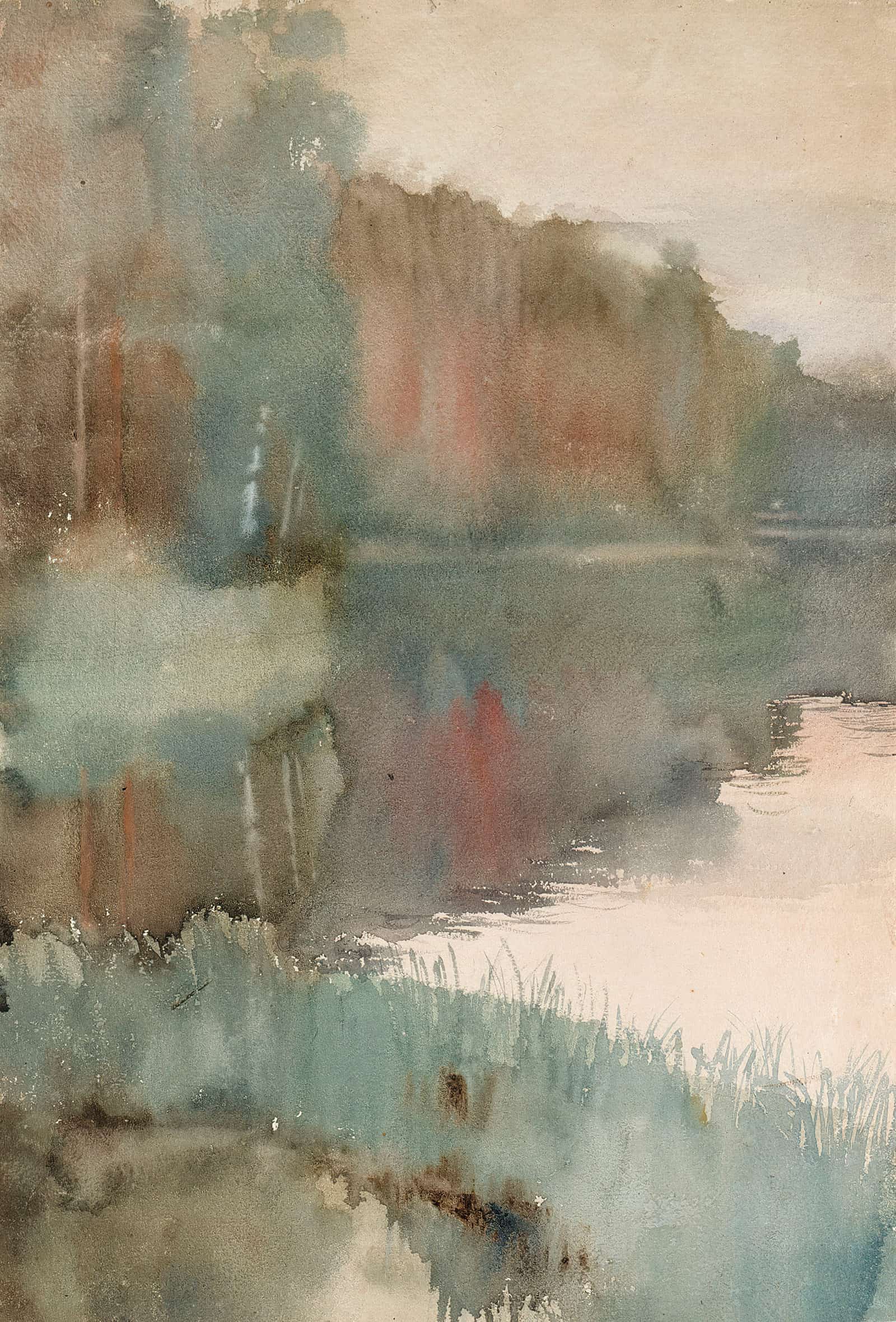 Seashore At Haikko In Autumn Landscape Autumn by Albert Edelfelt