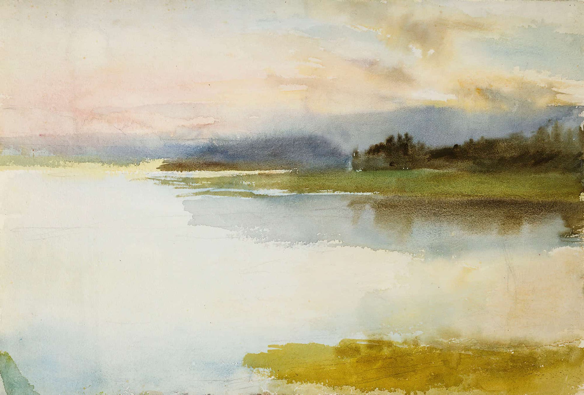 Seashore In The Evening Landscape Evening by Albert Edelfelt