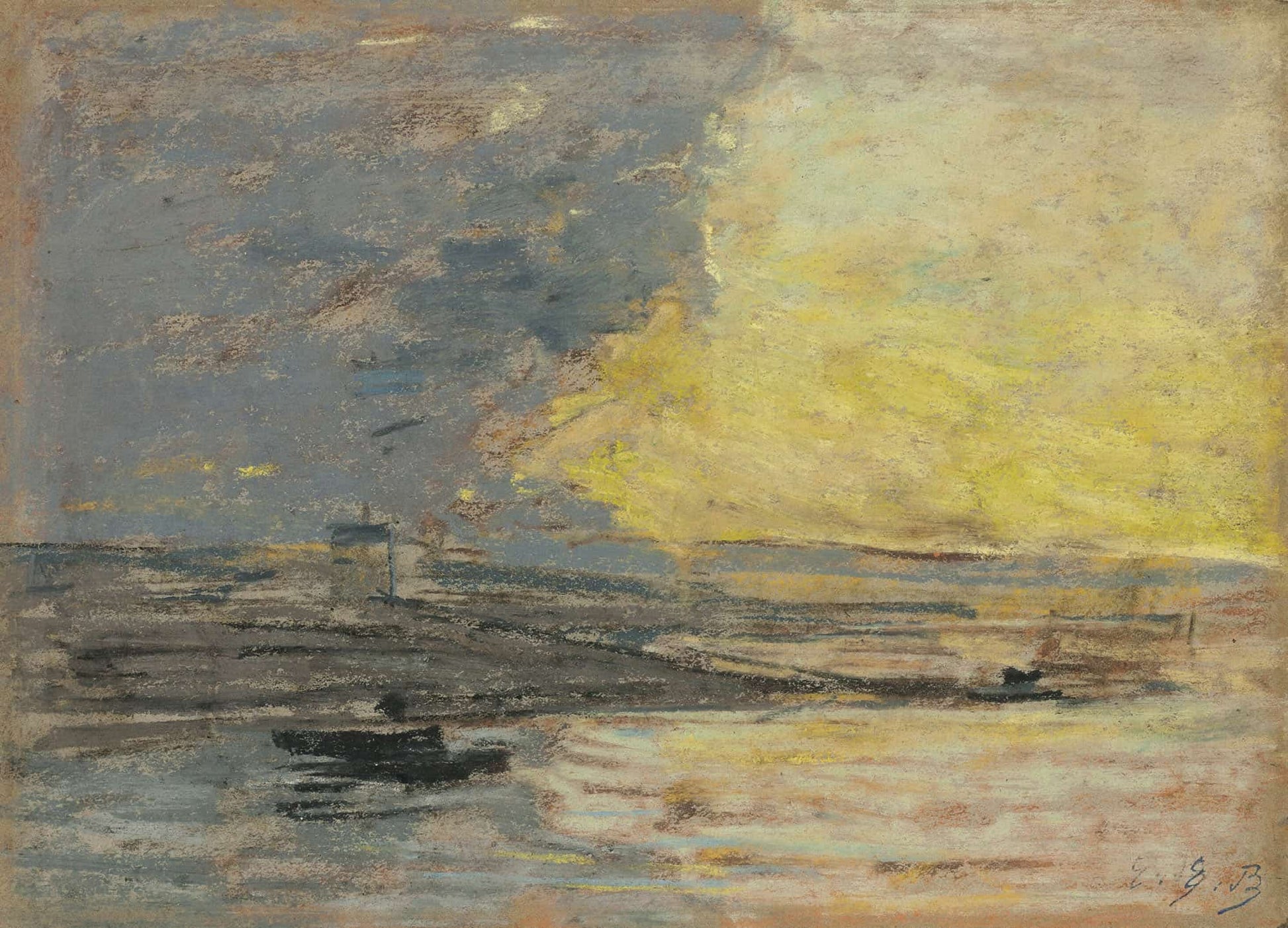 Seaside Port Of Honfleur by Eugene Boudin