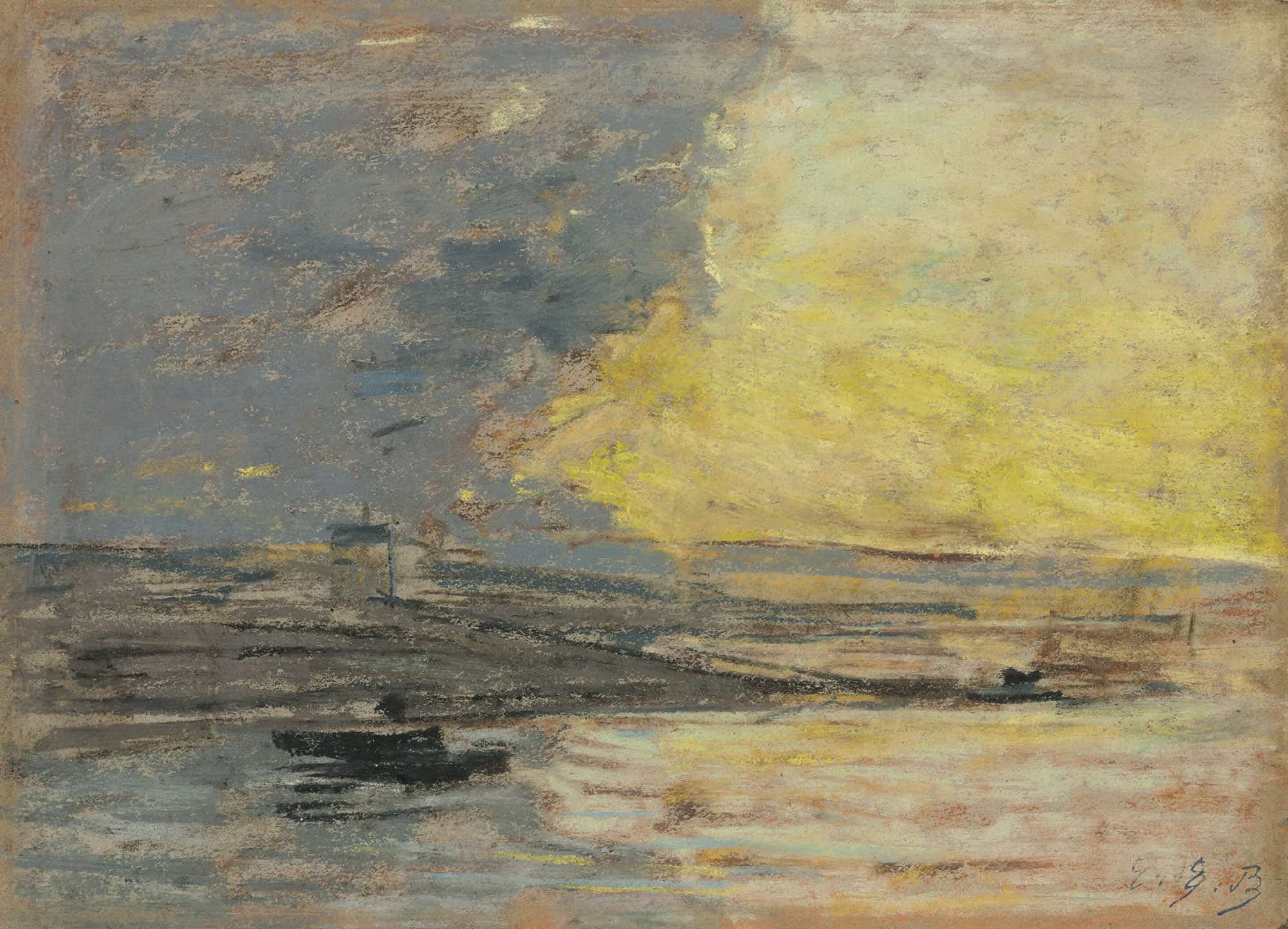 Seaside Port Of Honfleur by Eugene Boudin