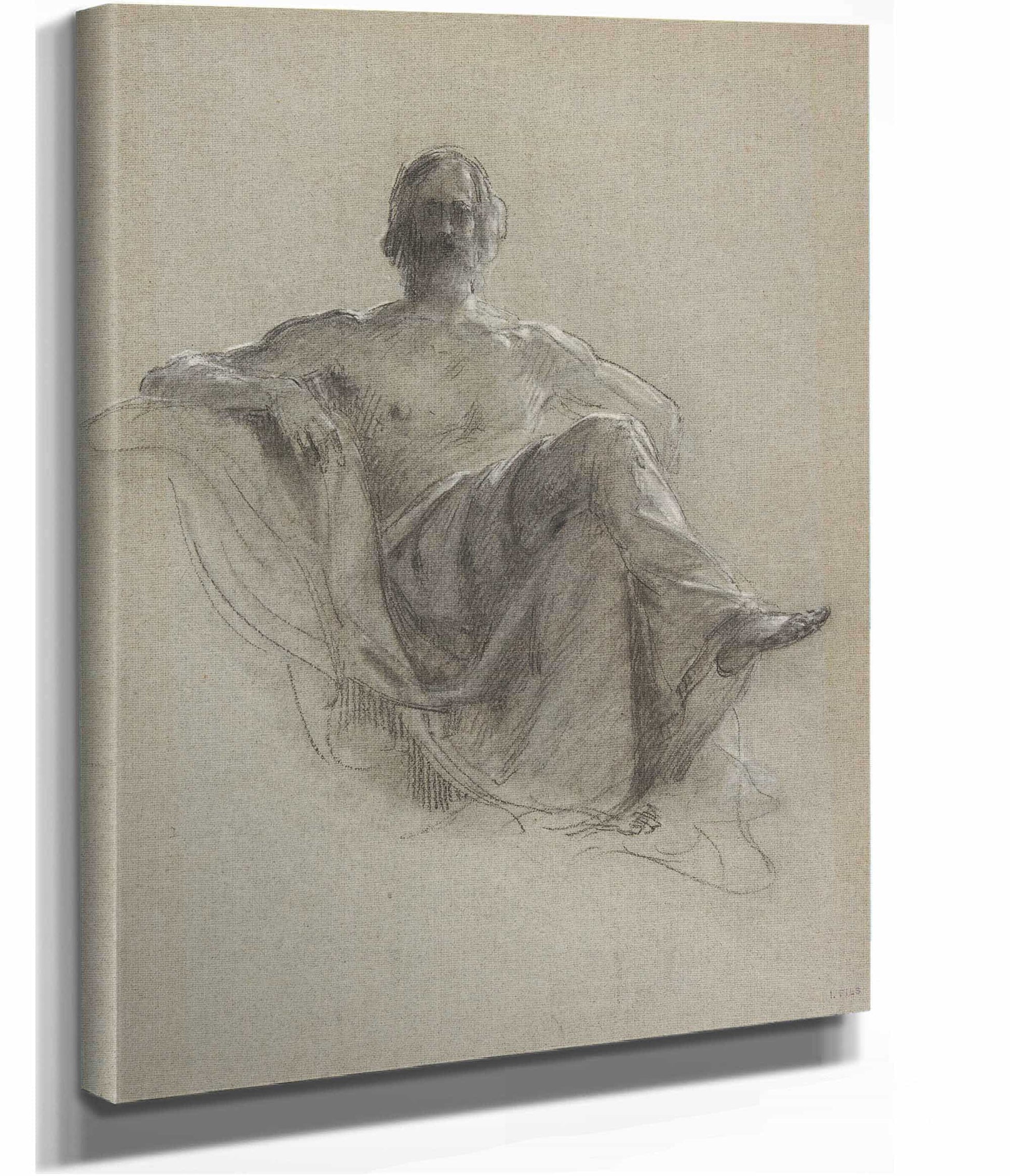 Seated Bearded Man Nude To The Waist Jupiter Seated by Isidore Pils