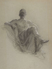 Seated Bearded Man Nude To The Waist Jupiter Seated by Isidore Pils