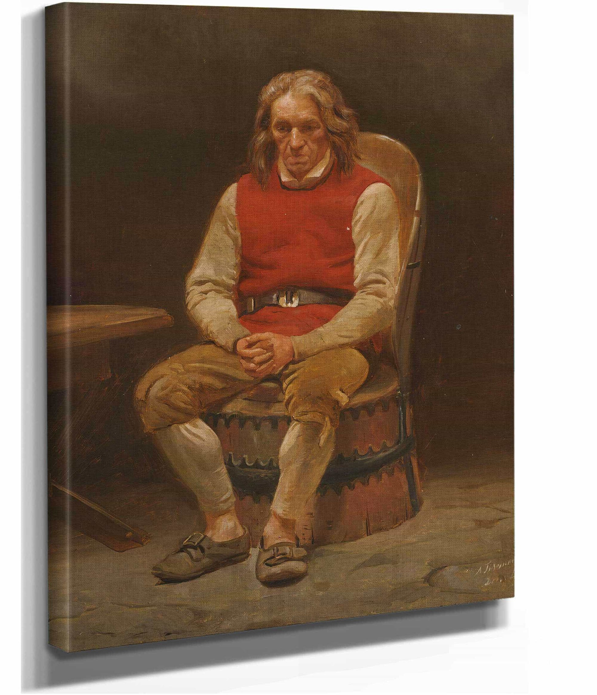 Seated Farmer Study For Haugianerne by Adolph Tidemand