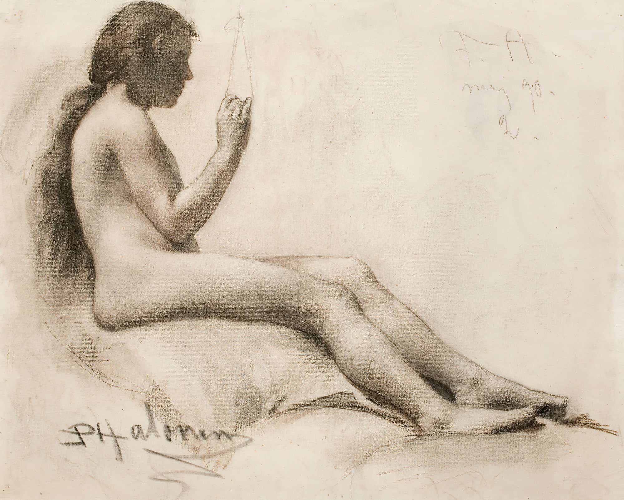Seated Female Model by Pekka Halonen
