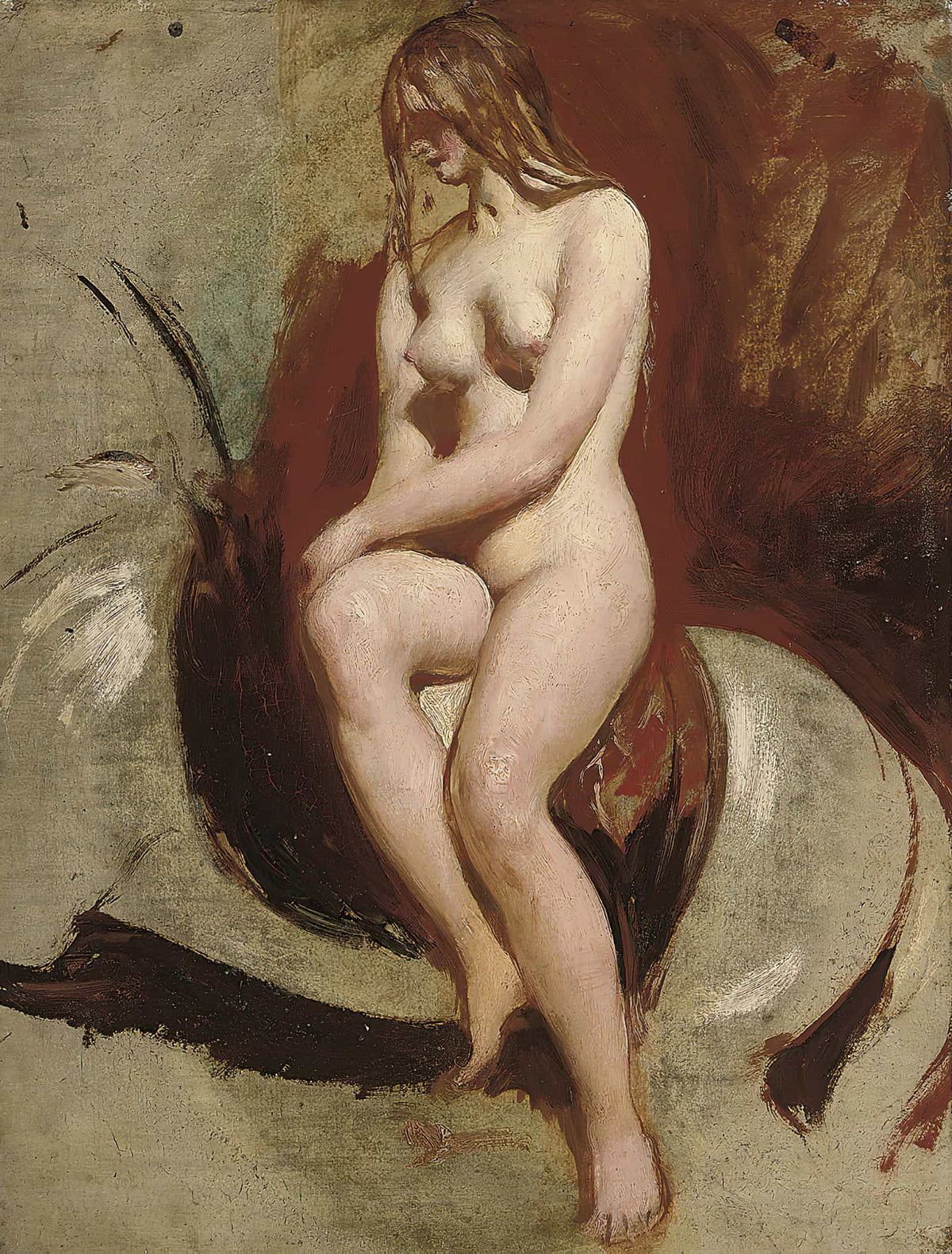 Seated Female Nude by William Etty