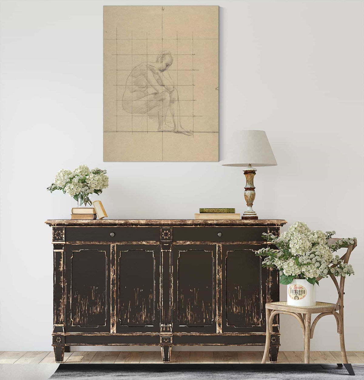 Seated Figure Study For A Vision Of Antiquity   by Pierre Puvis De Chavannes