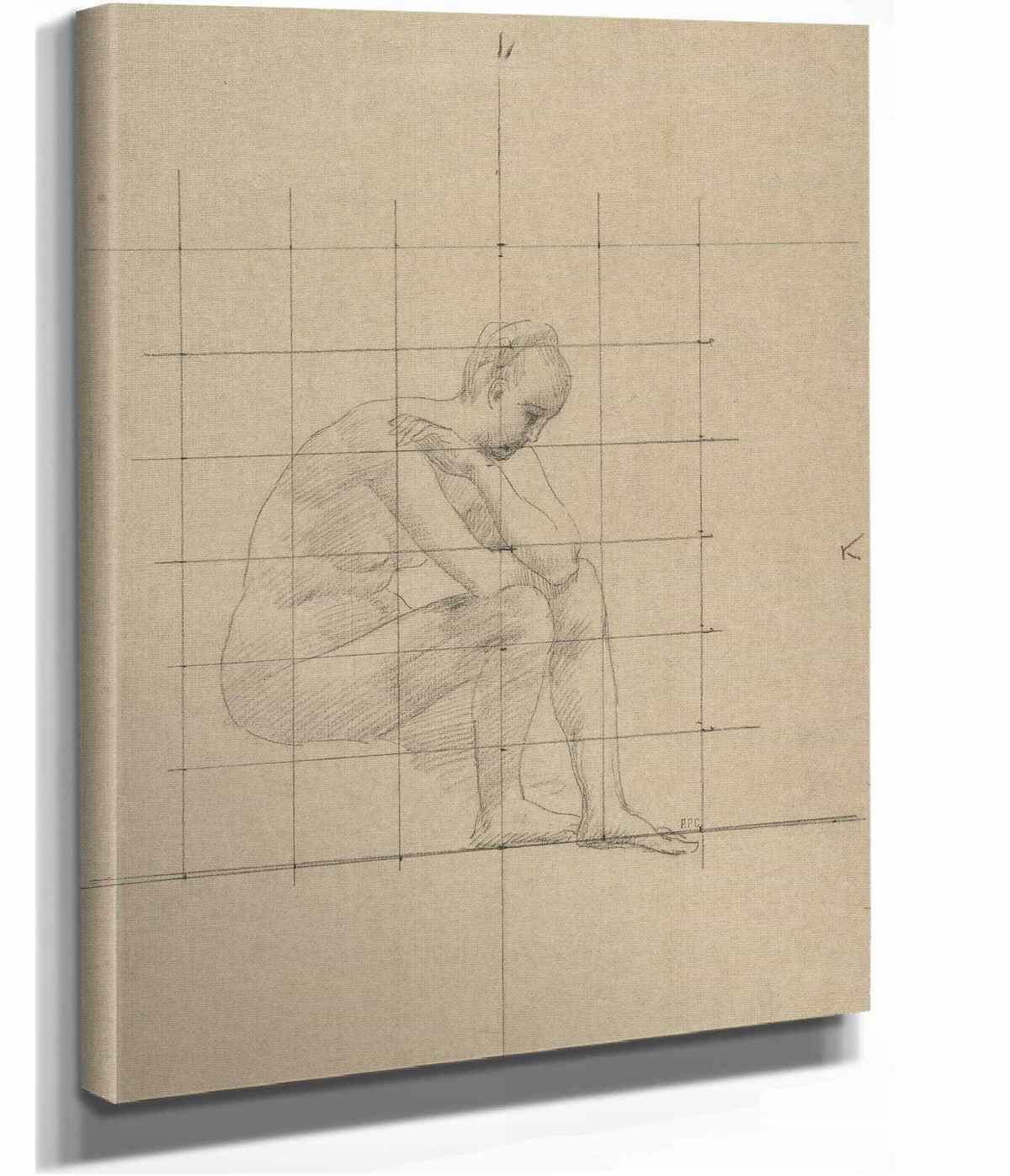 Seated Figure Study For A Vision Of Antiquity   by Pierre Puvis De Chavannes