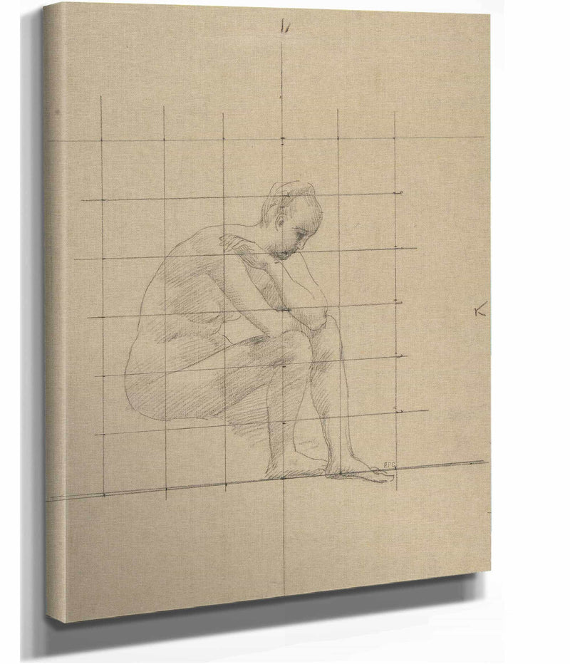 Seated Figure Study For A Vision Of Antiquity   by Pierre Puvis De Chavannes
