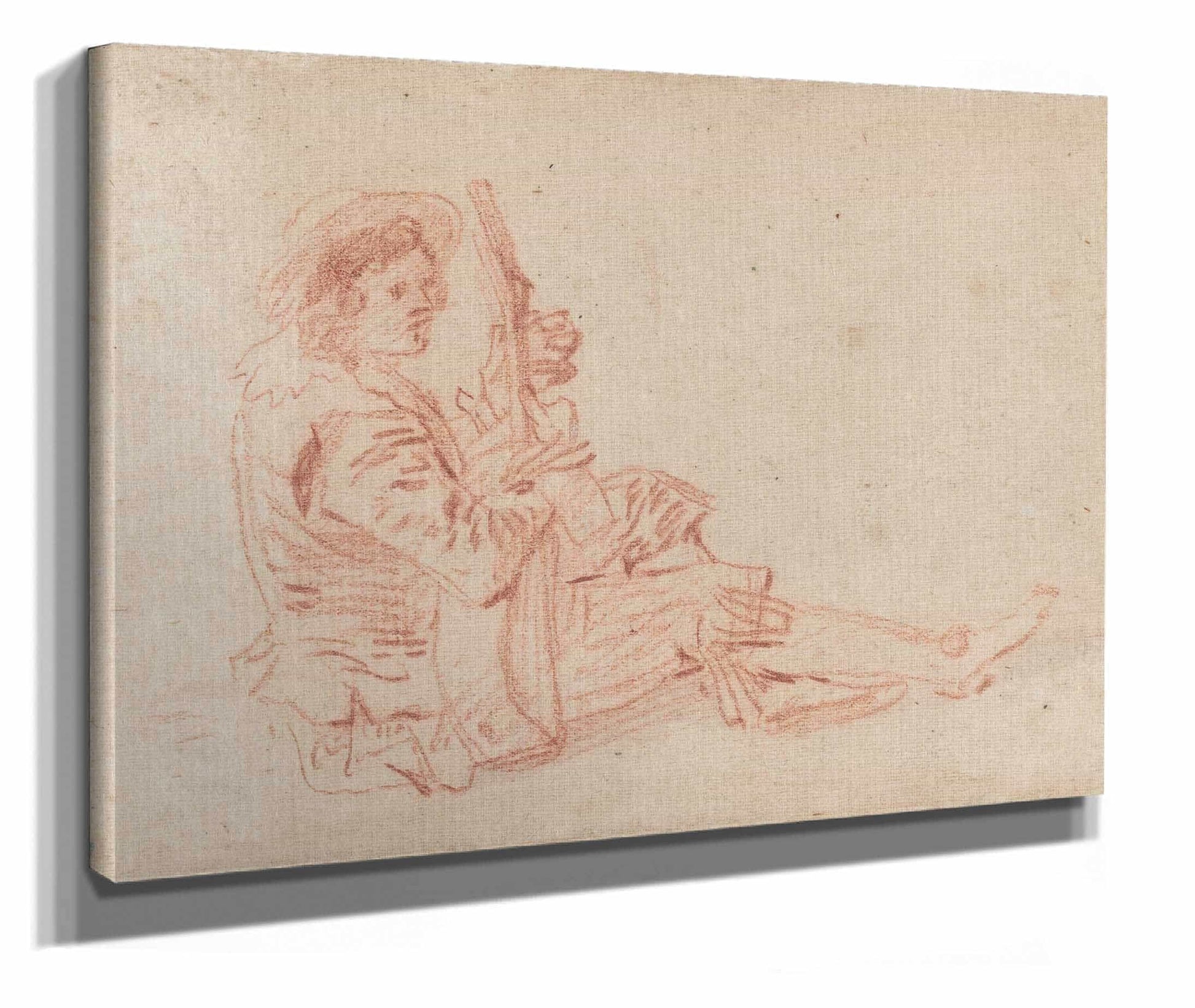 Seated Guitarist Recto by Jean Antoine Watteau
