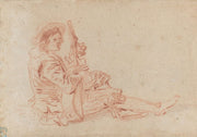 Seated Guitarist Recto by Jean Antoine Watteau