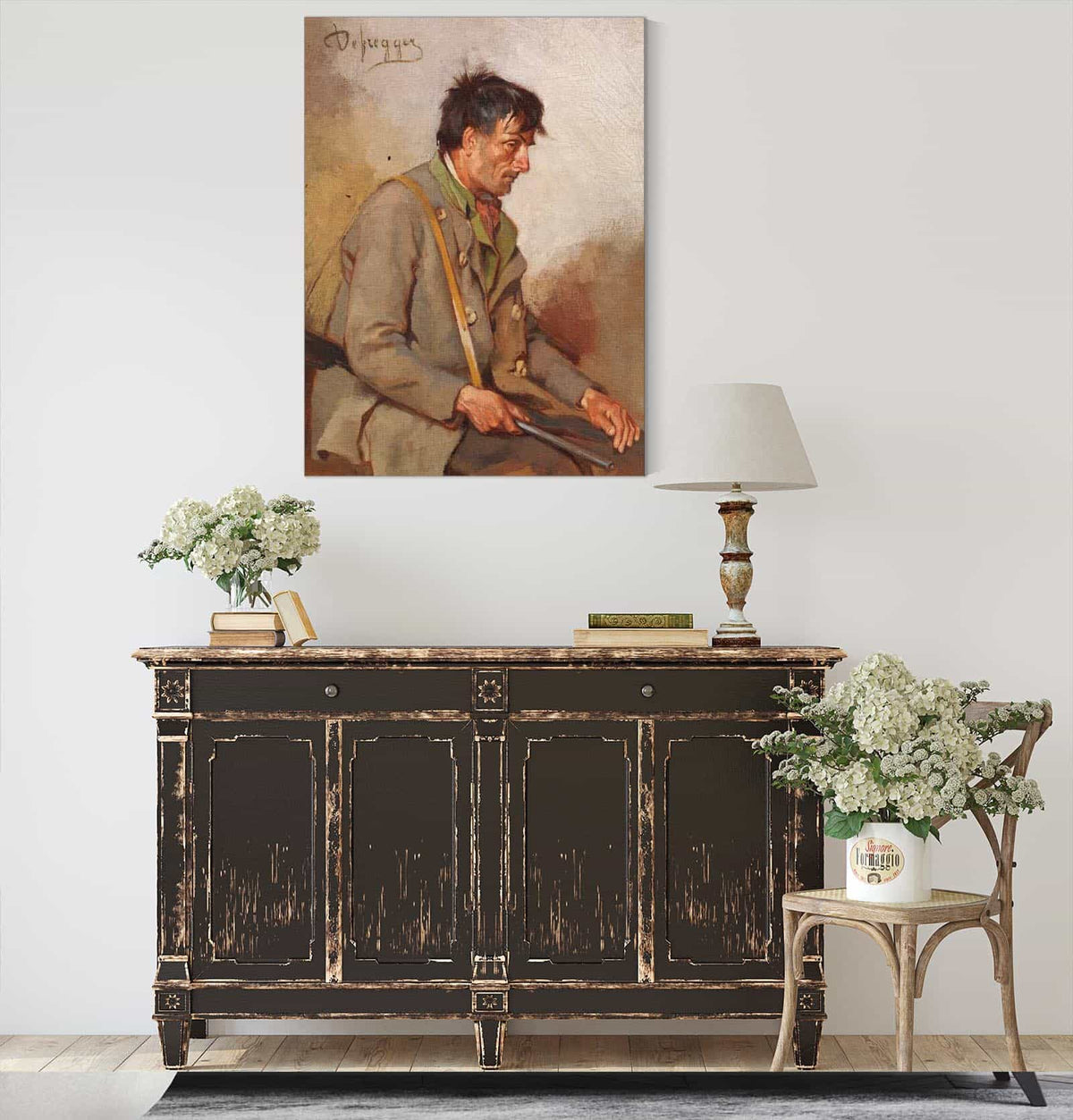 Seated Hunter After by Franz Von Defregger