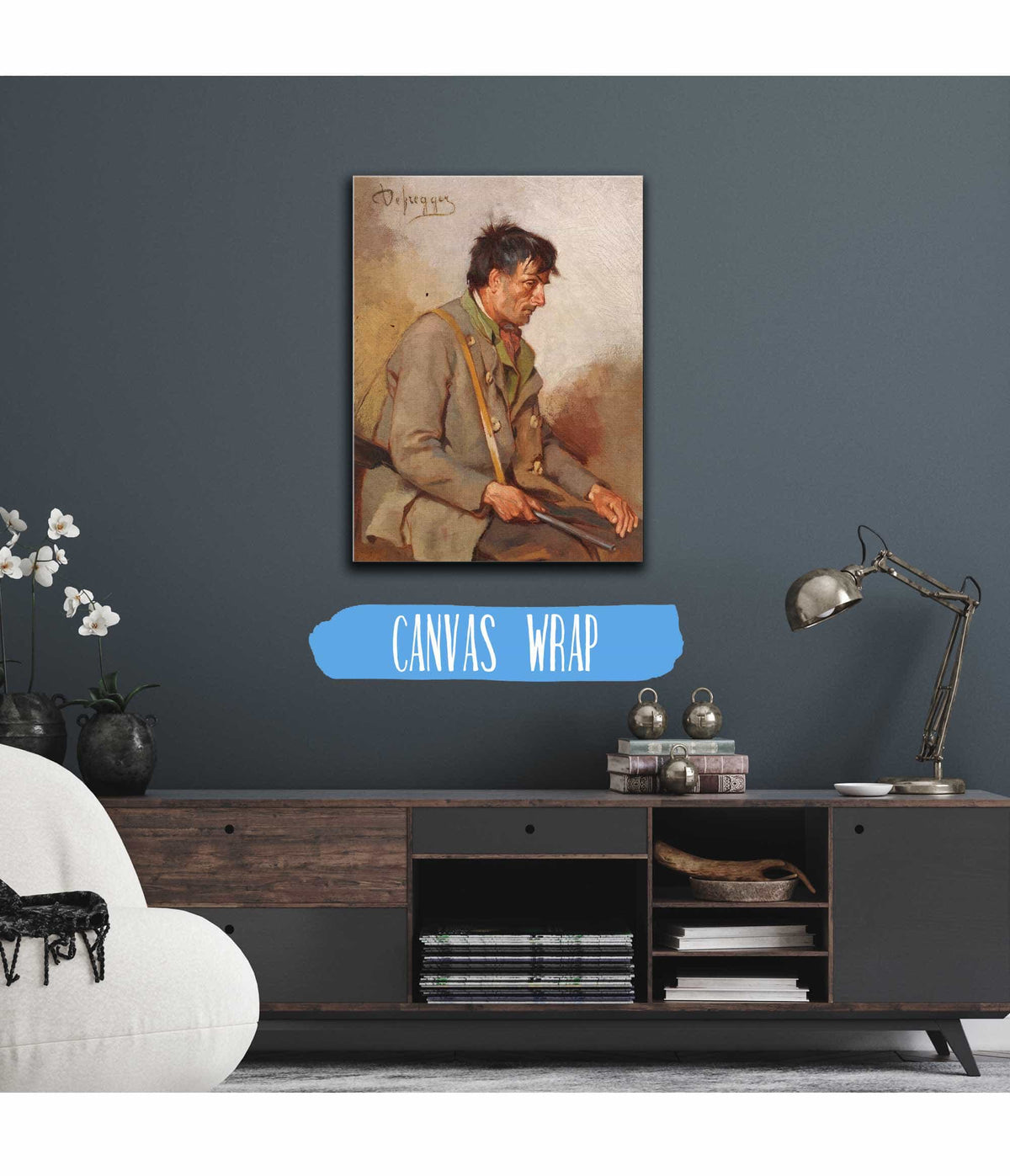 Seated Hunter After by Franz Von Defregger