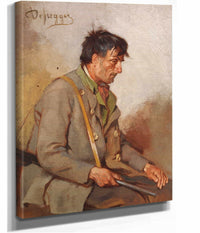Seated Hunter After by Franz Von Defregger