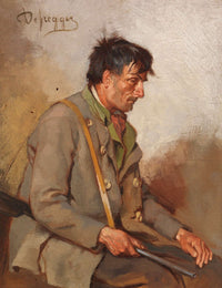 Seated Hunter After by Franz Von Defregger