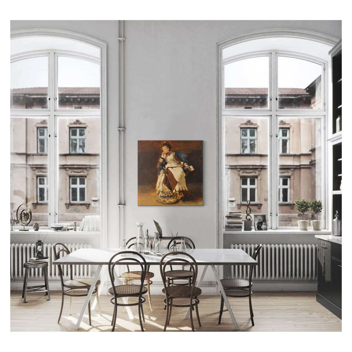 Seated Lady With A Book by Albert Von Keller