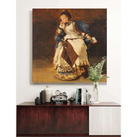 Seated Lady With A Book by Albert Von Keller