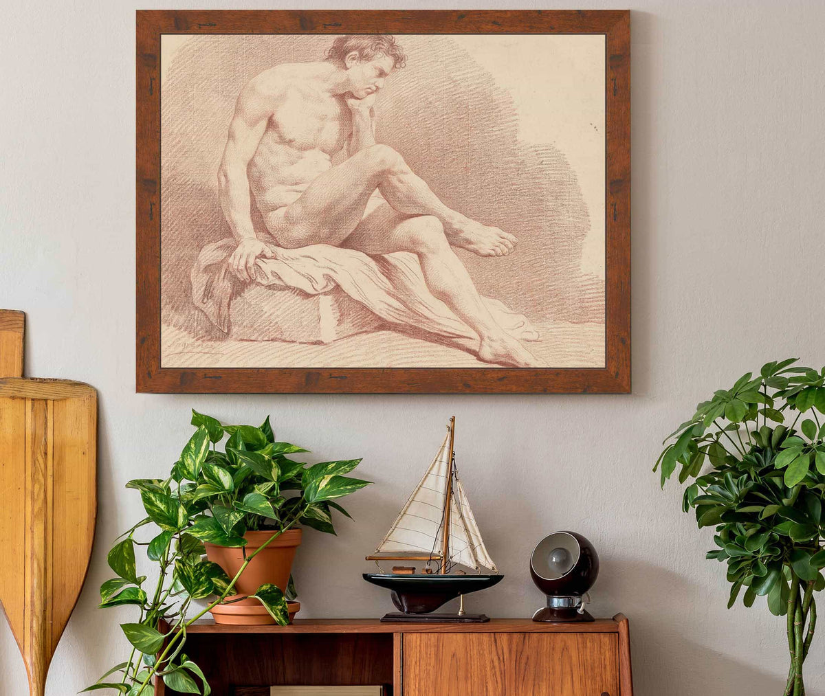 Seated Male Nude by Louis Jean Francois Lagrenee