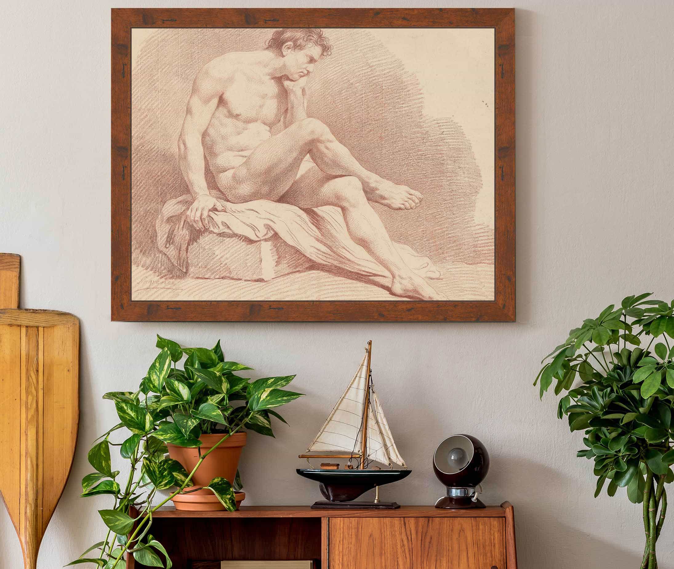 Seated Male Nude by Louis Jean Francois Lagrenee