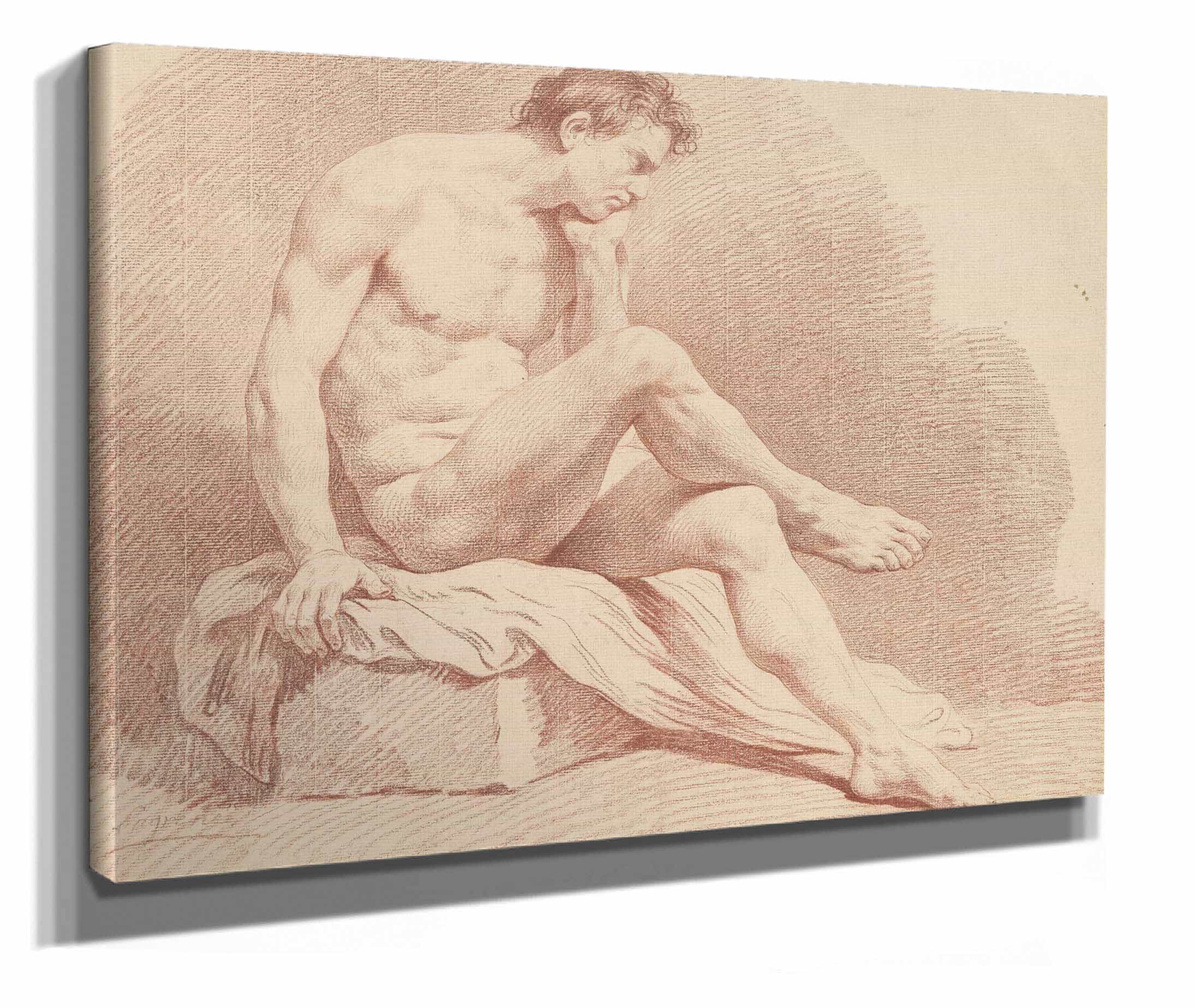 Seated Male Nude by Louis Jean Francois Lagrenee