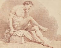 Seated Male Nude by Louis Jean Francois Lagrenee