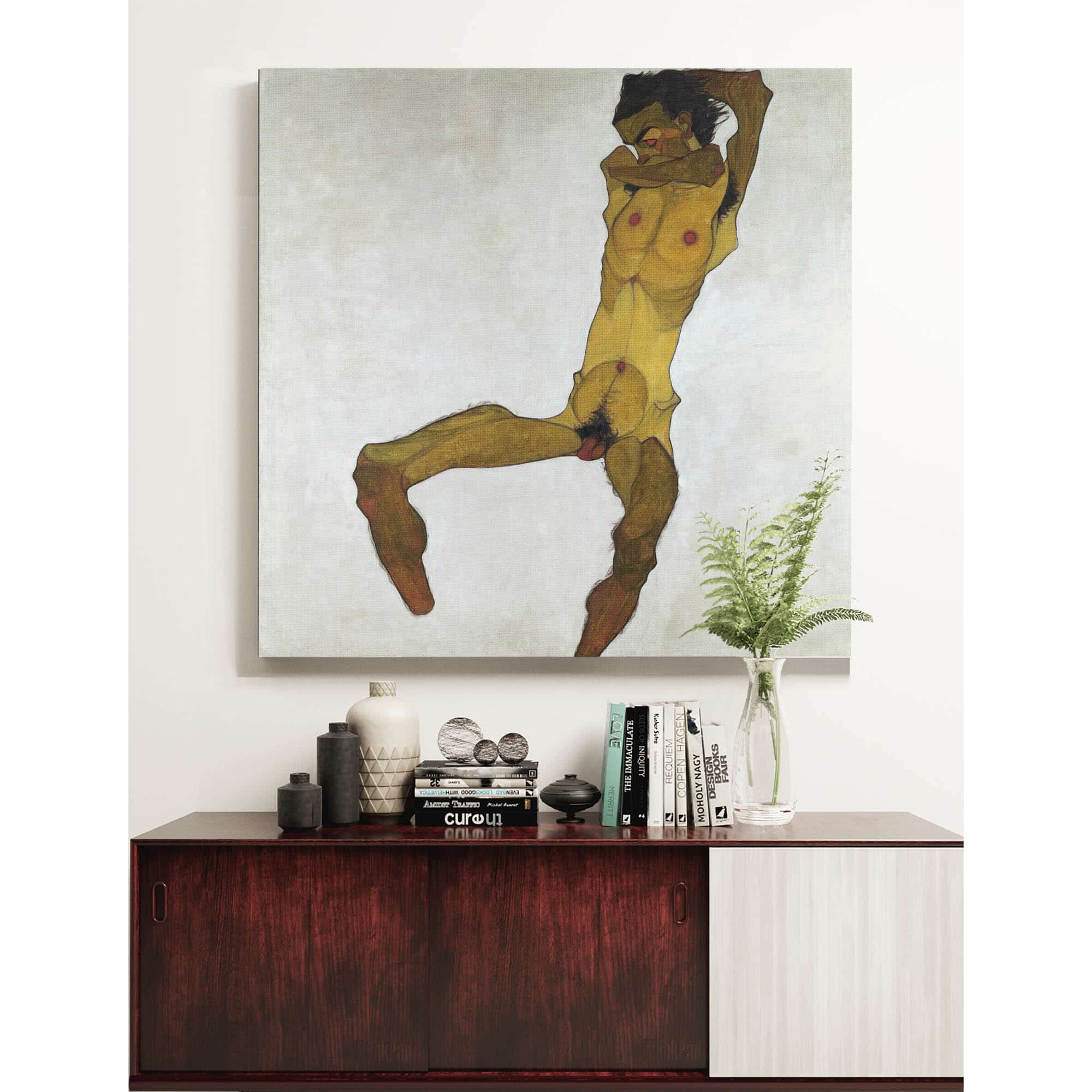 Seated Male Nude Self Portrait by Egon Schiele