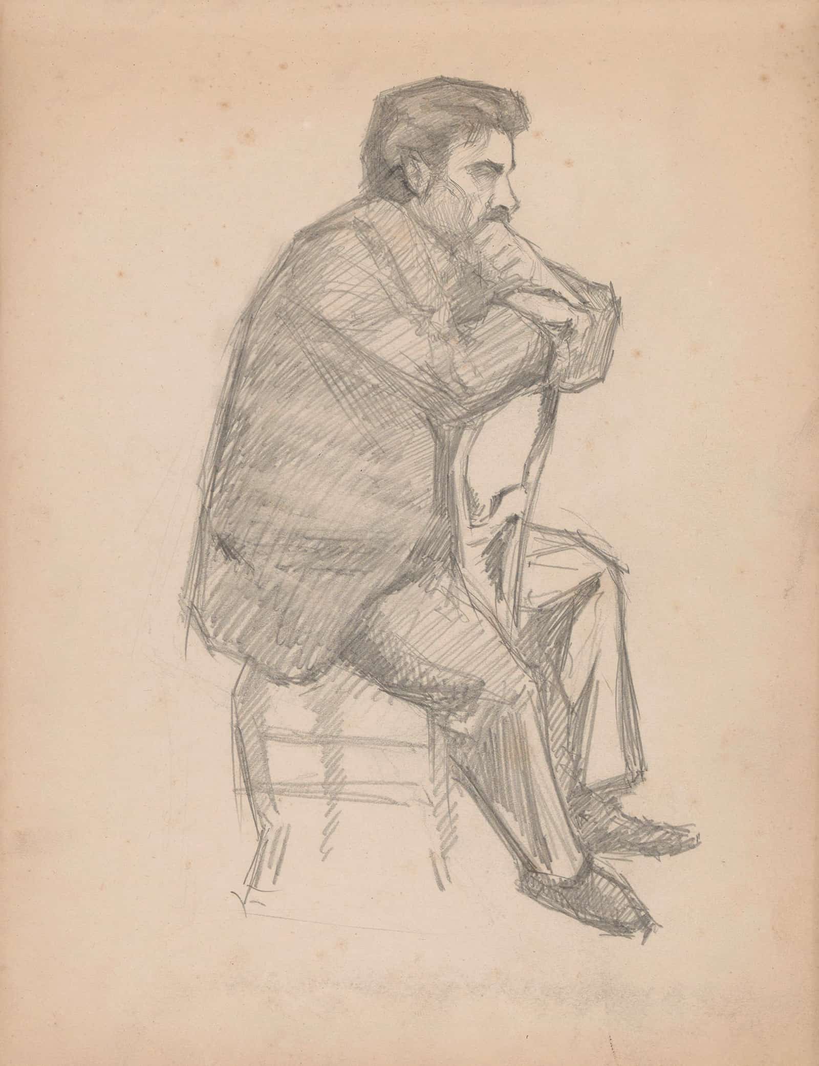 Seated Man by Jules Schmalzigaug