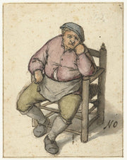 Seated Man With A Pipe  by Adriaen Van Ostade