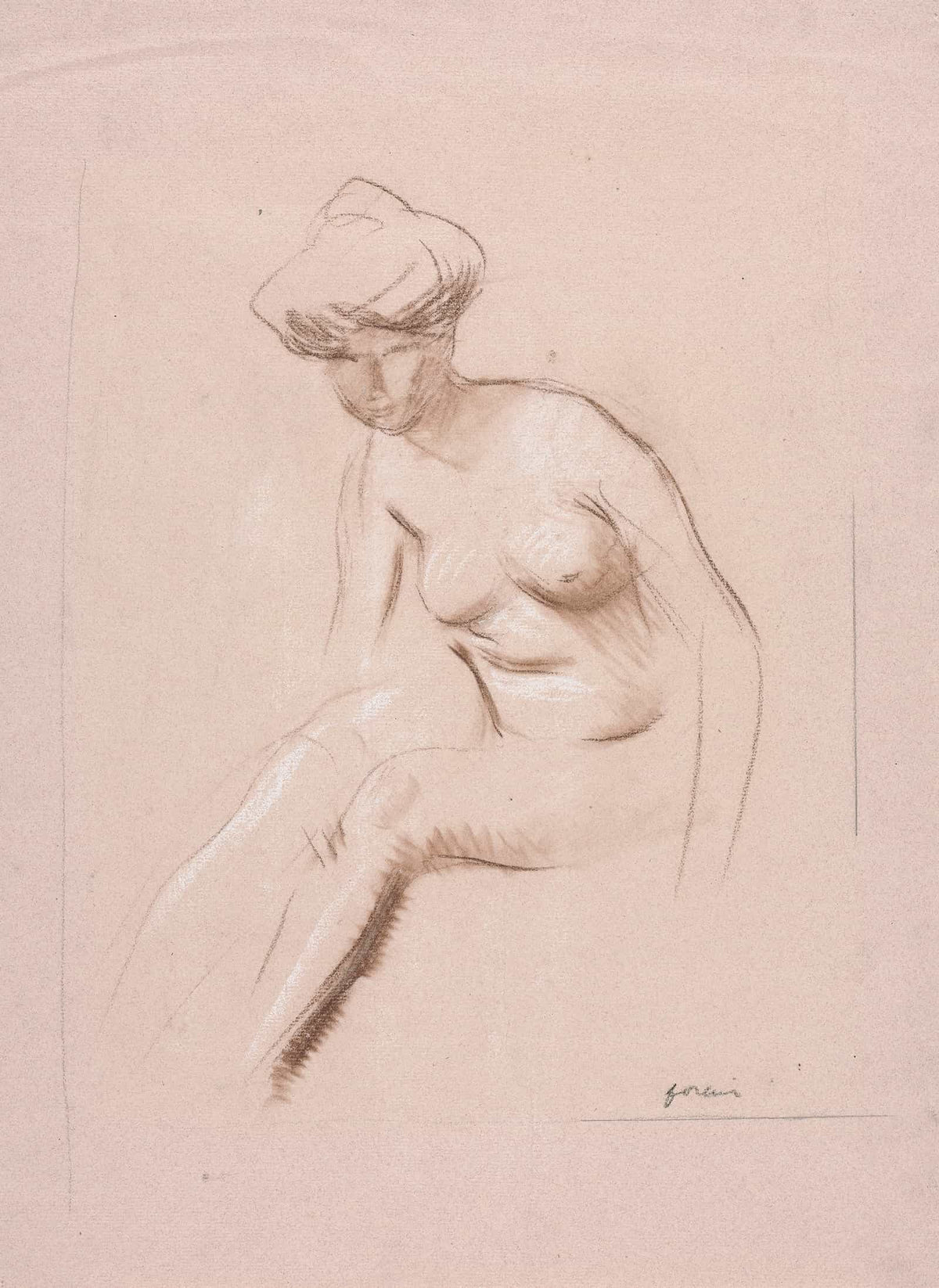 Seated Nude Fourth Quarter S Or First Third S by Jean Louis Forain