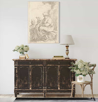 Seated Peasant With Two Other Men  by Salvator Rosa