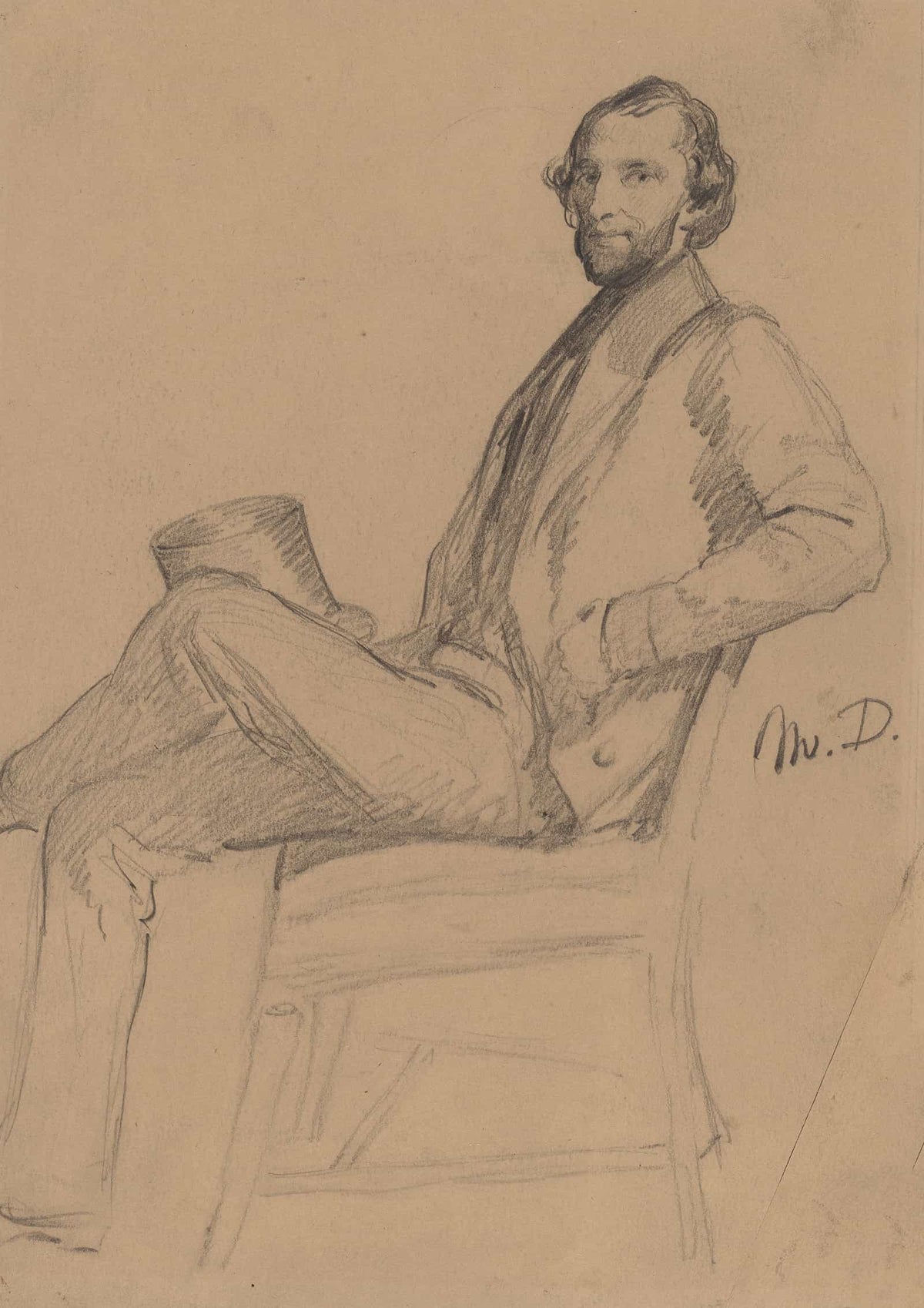 Seated Study Of Md by Eastman Johnson