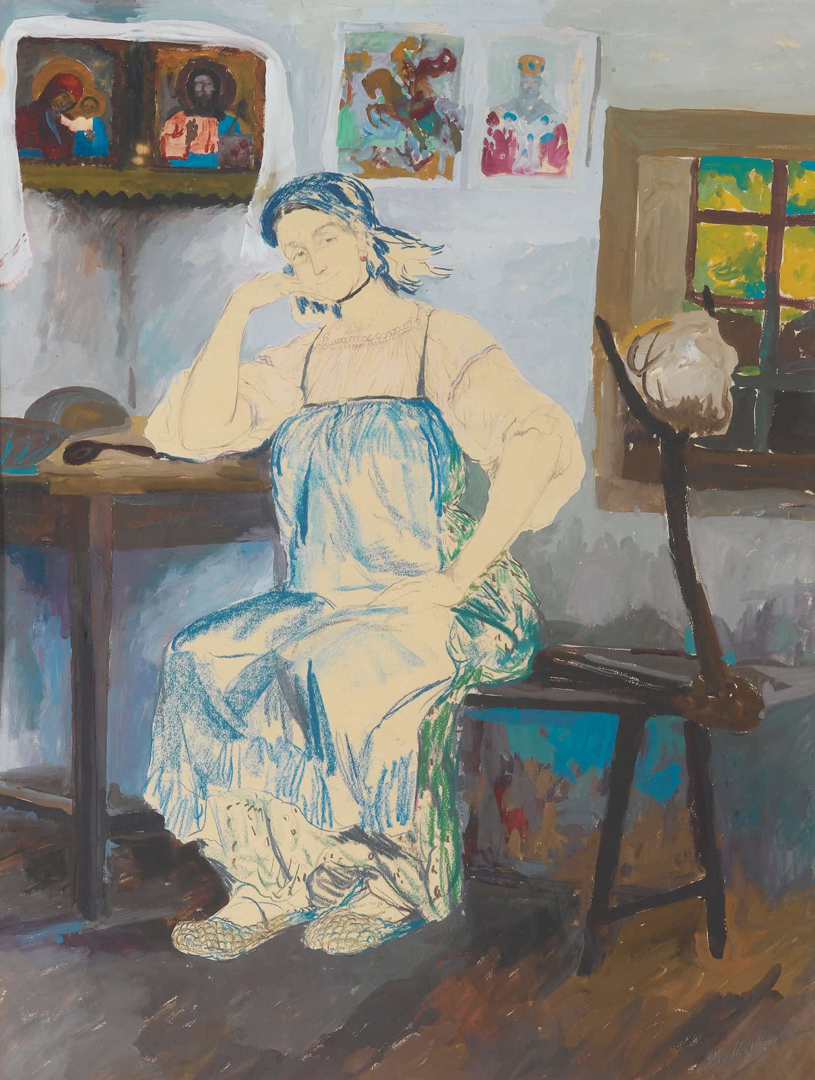 Seated Woman In An Interior by Filipp Malyavin