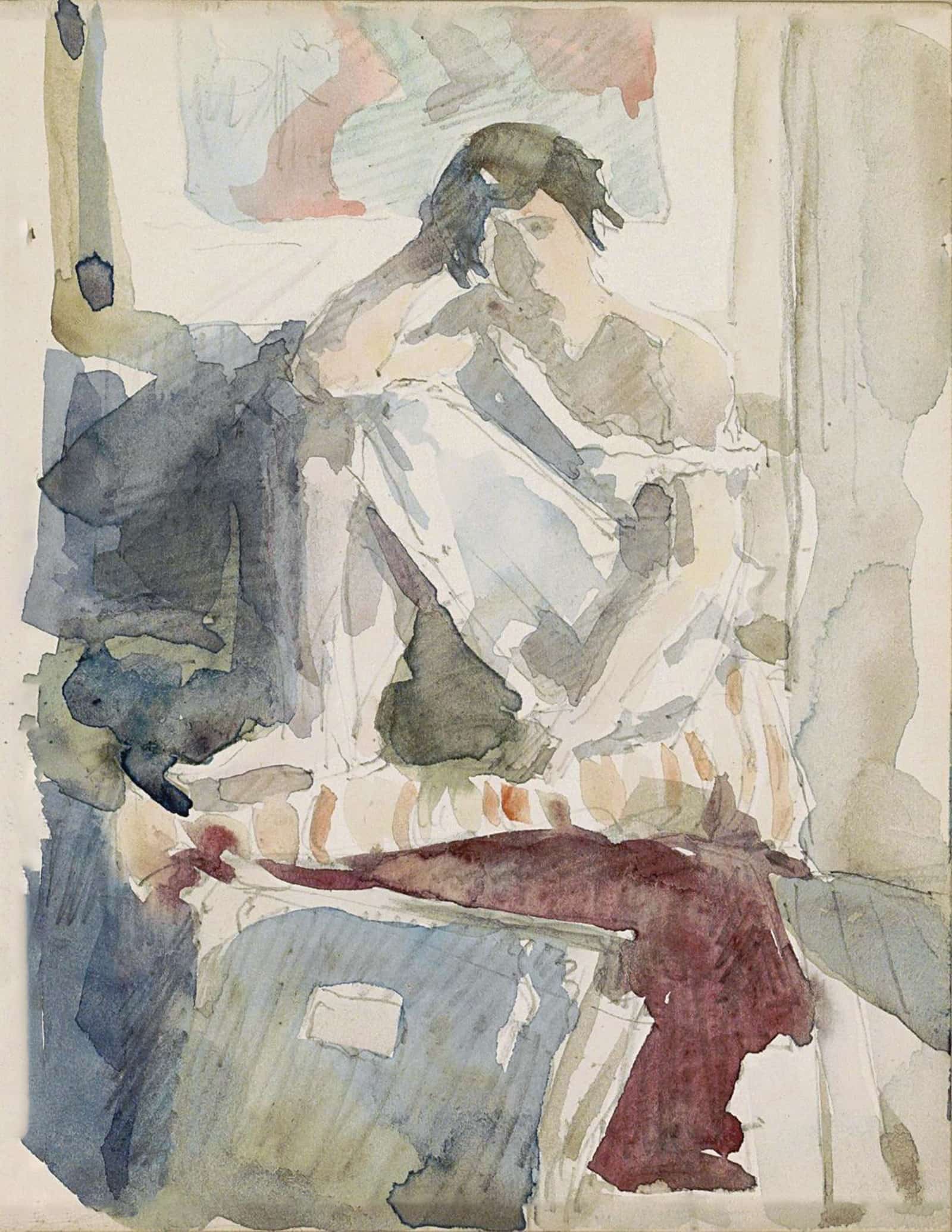 Seated Woman In An Interior by Reijer Stolk