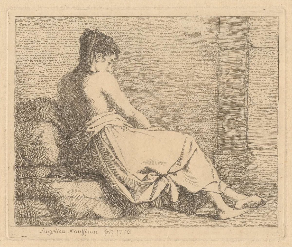 Seated Woman Le Blanc by Angelica Kauffmann