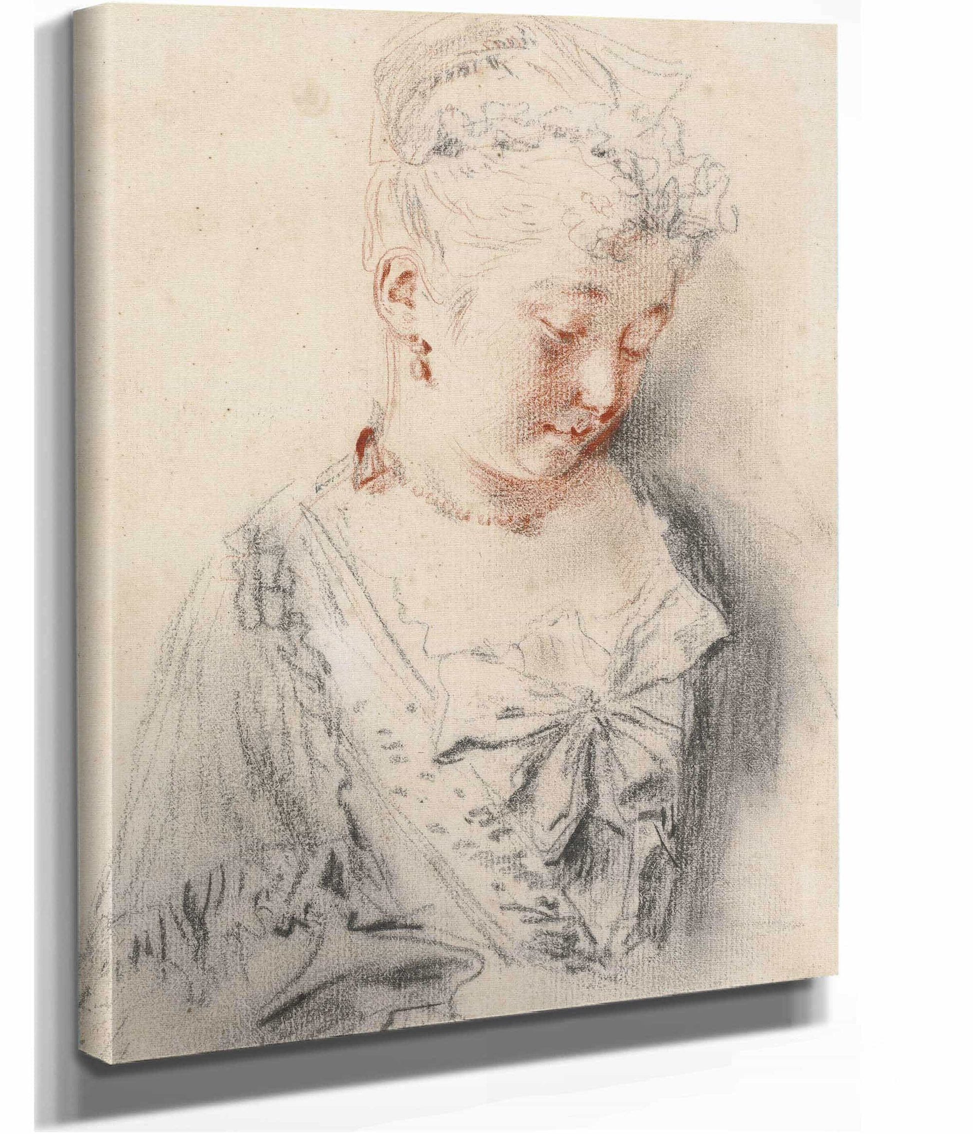 Seated Woman Looking Down by Jean Antoine Watteau